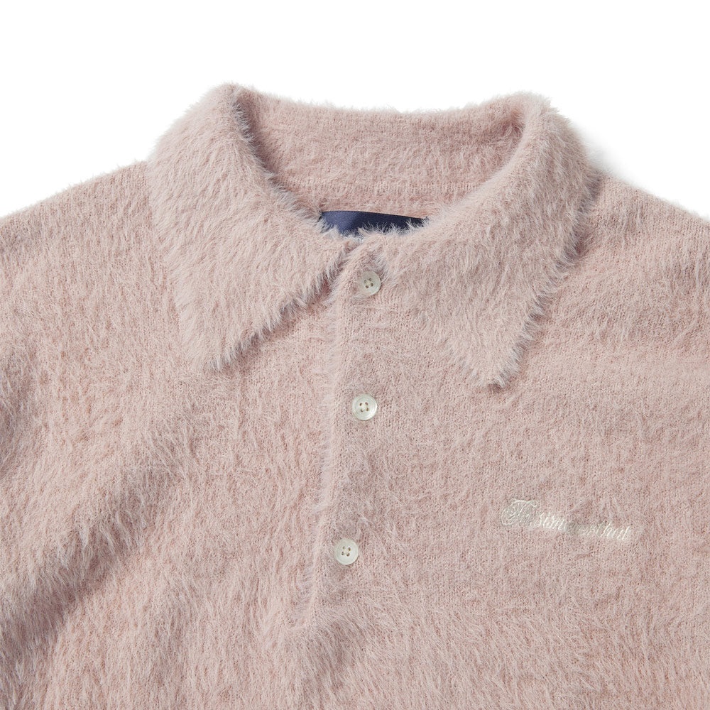 SCT-Logo Shaggy Knit Polo 'Pink' - 3