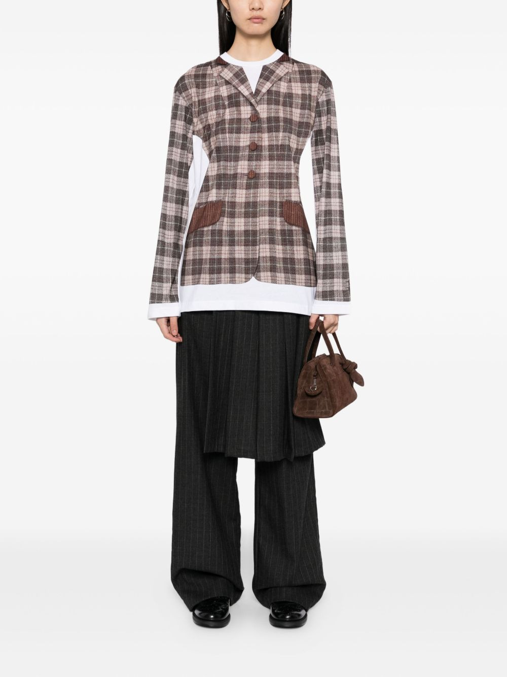 checked cotton T-shirt - 2