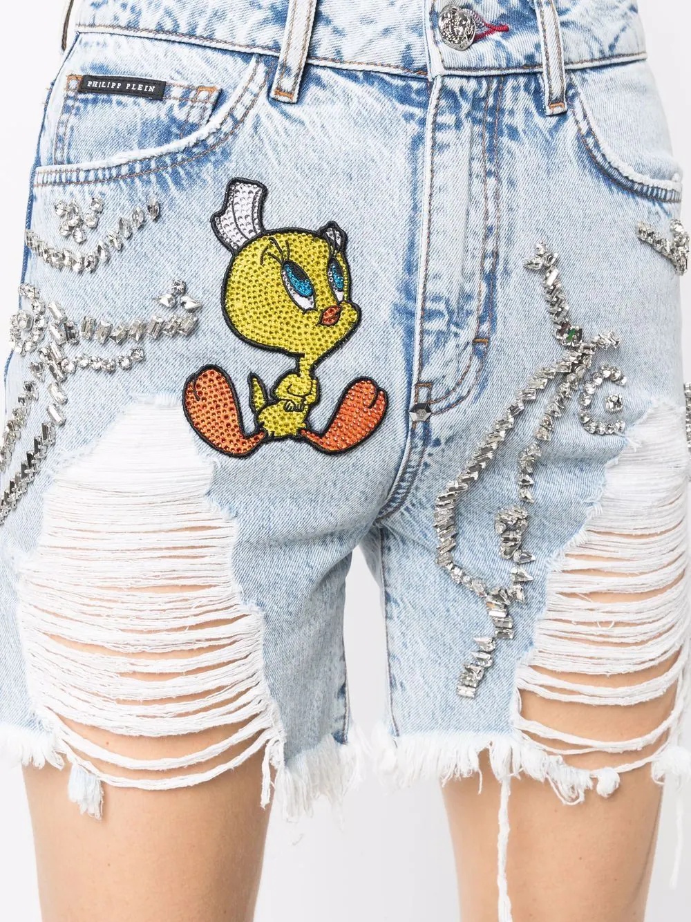 Looney Tunes-embellished denim shorts - 5