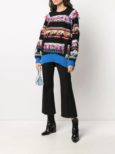 N°21 crystal-embellished jacquard-pattern jumper outlook