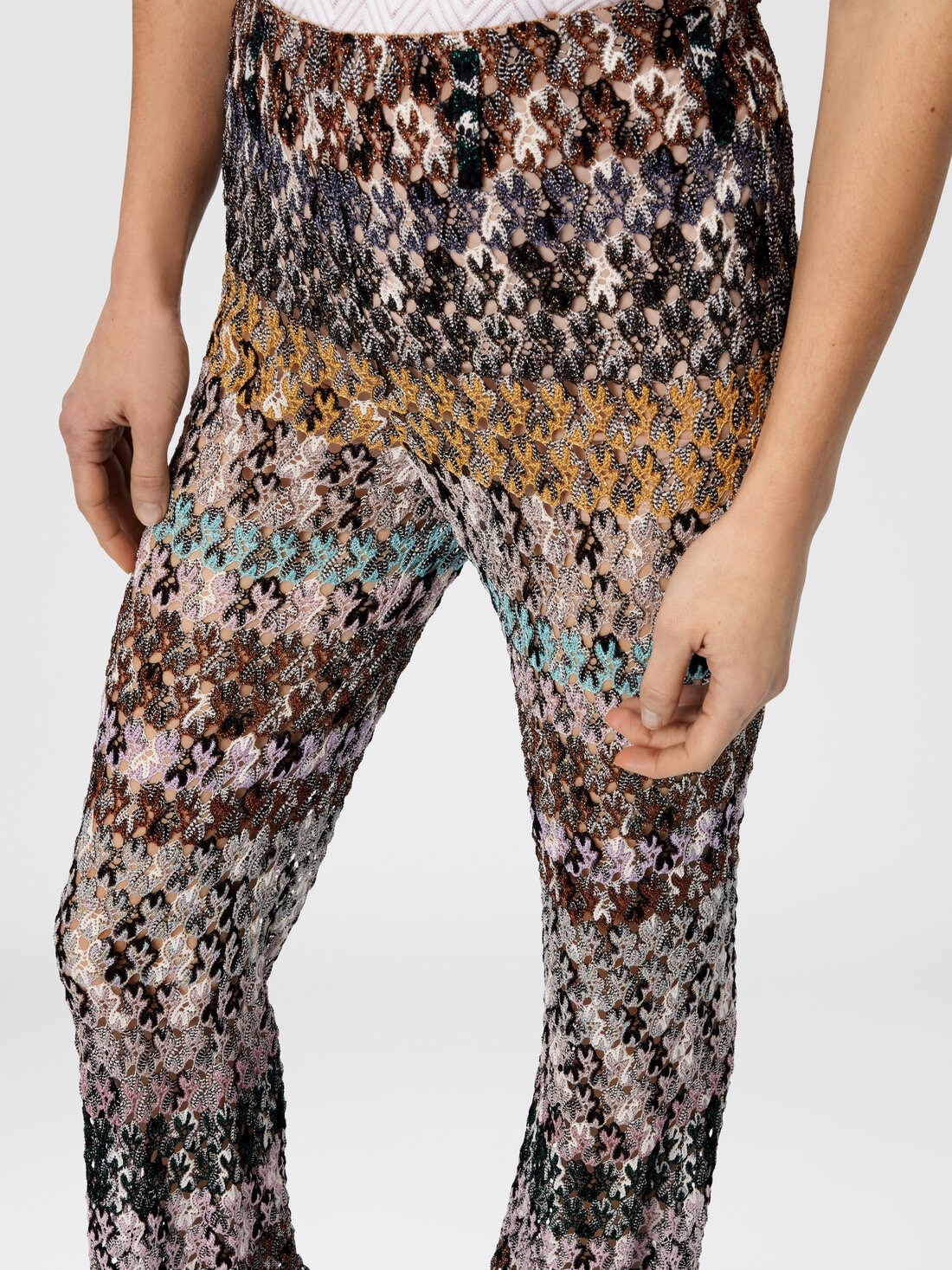 Flare Pants in Embroidered Lace - 5