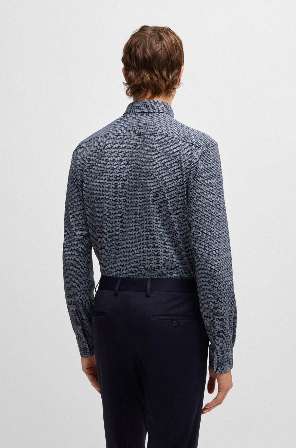 SLIM-FIT SHIRT IN PRINTED PERFORMANCE-STRETCH JERSEY - 5