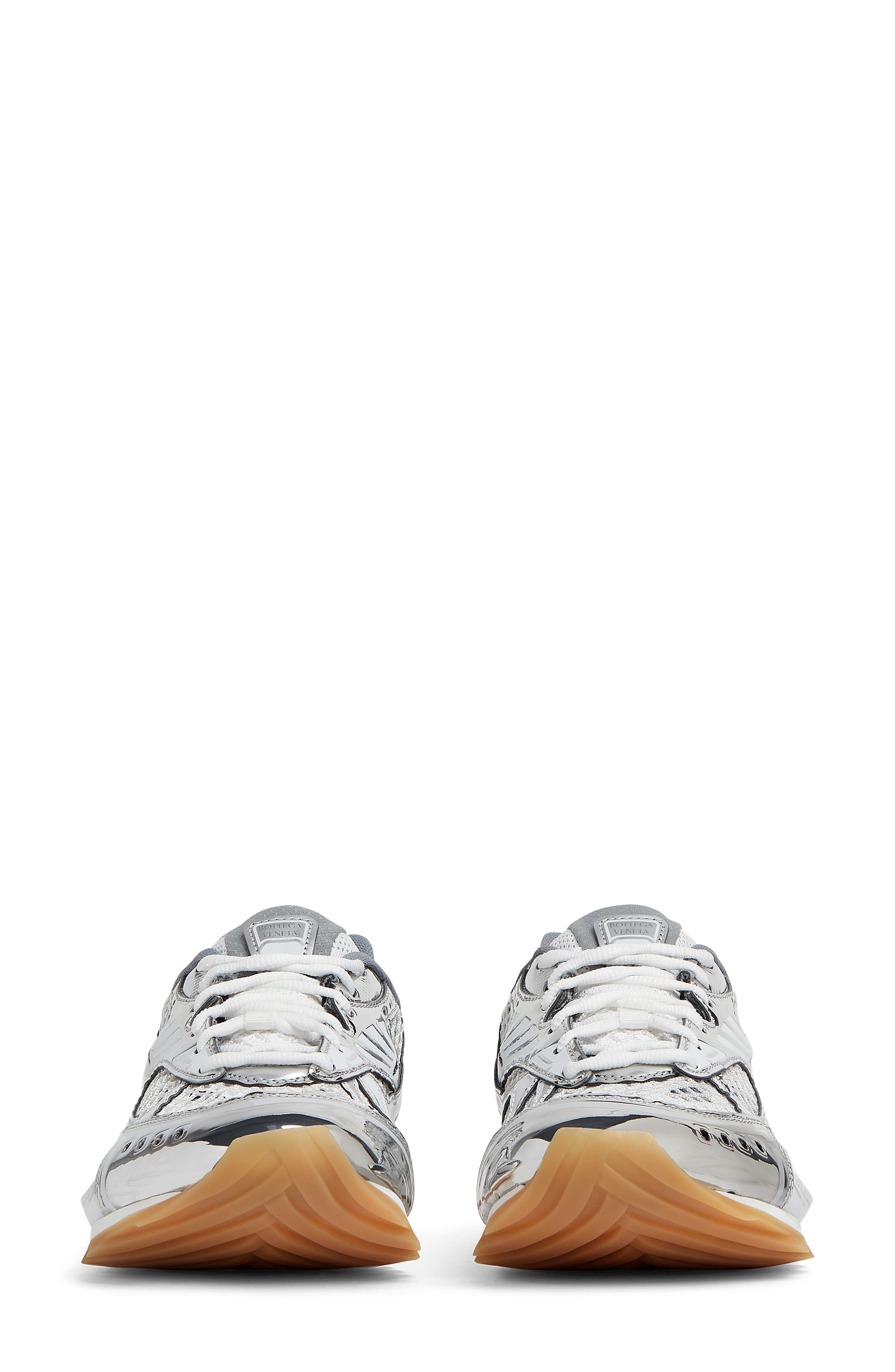 Orbit Low Top Sneaker in Silver-White - 4