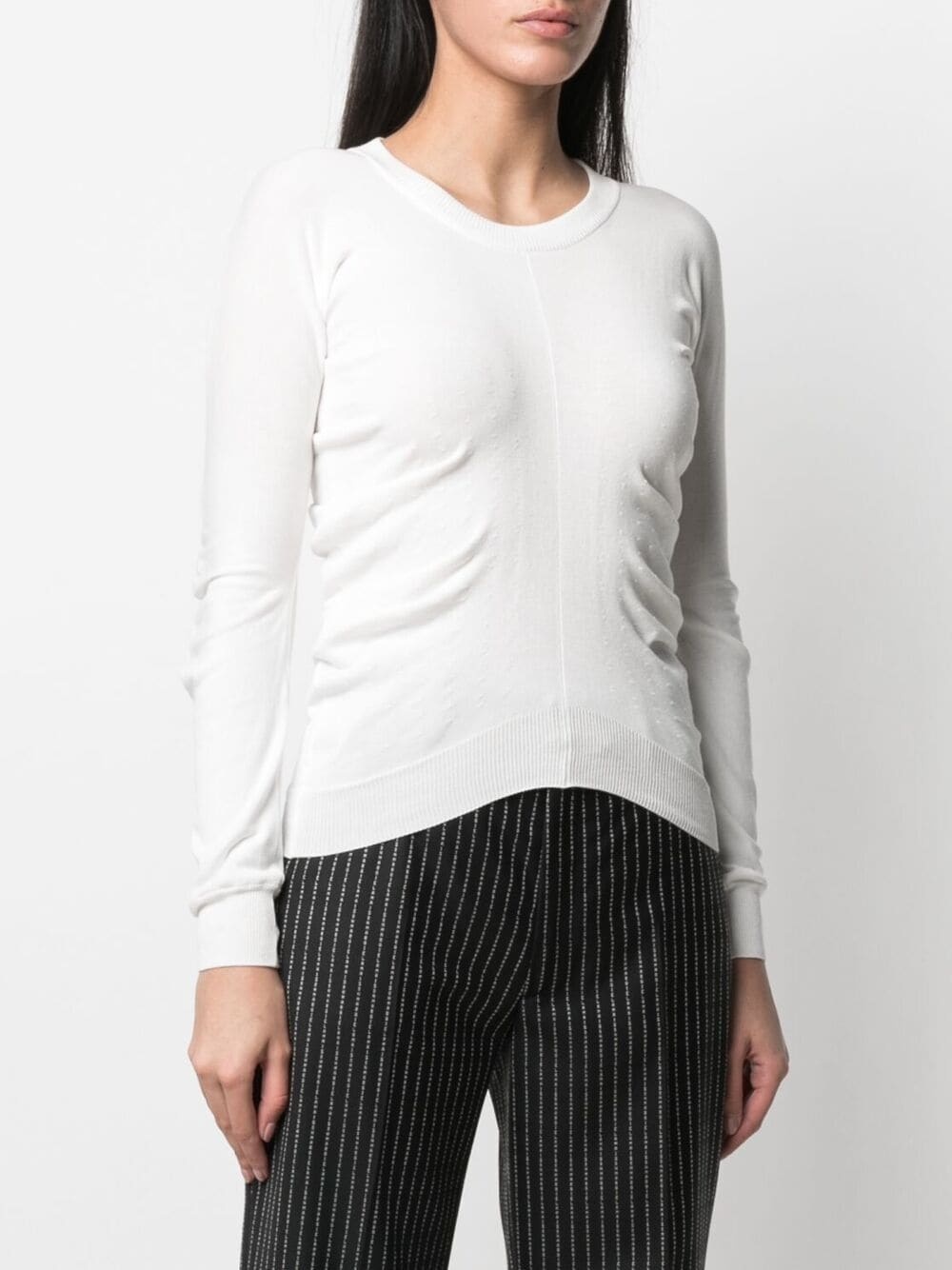 ruched round neck jumper - 3