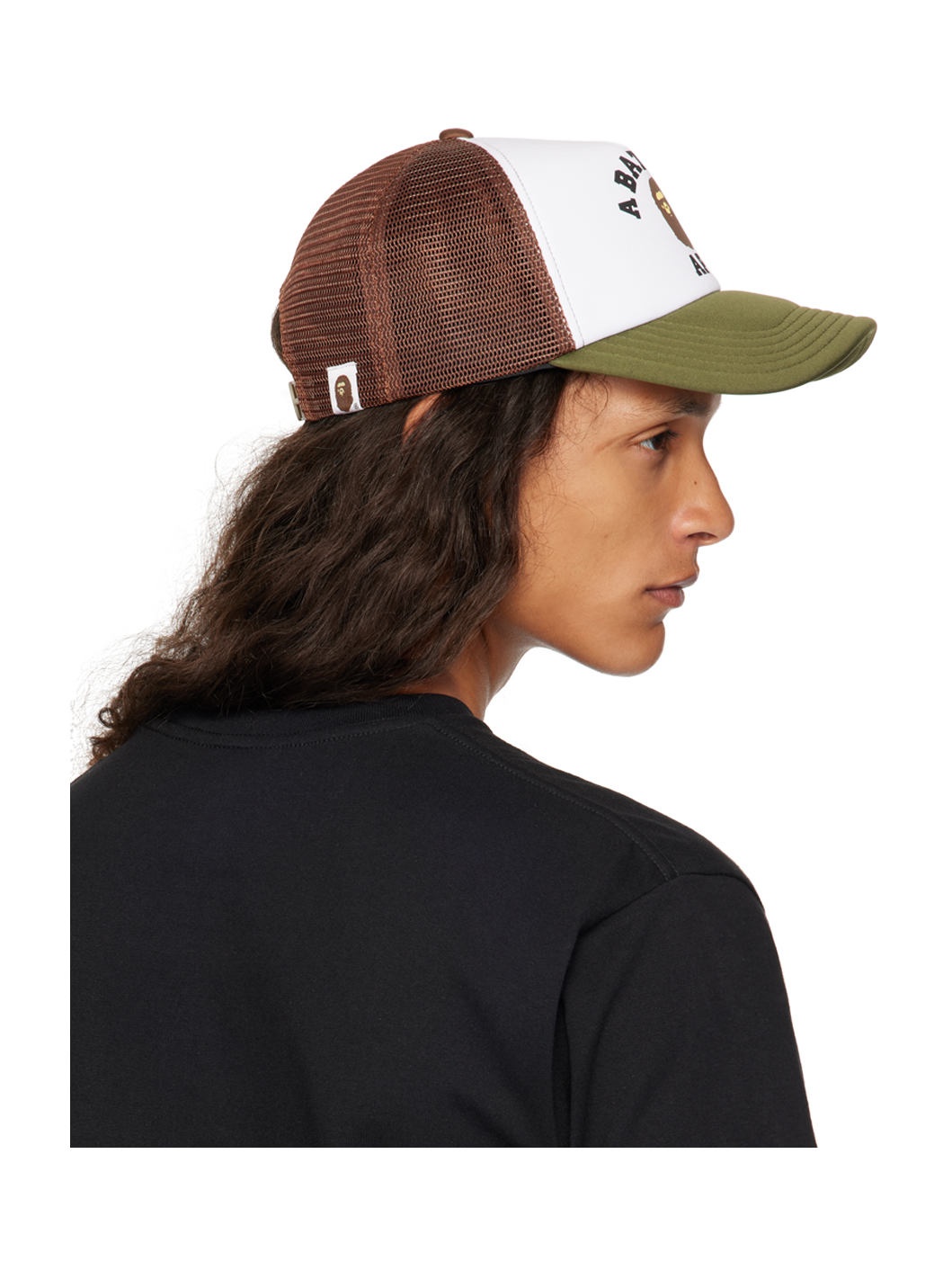 White & Khaki College Mesh Cap - 3