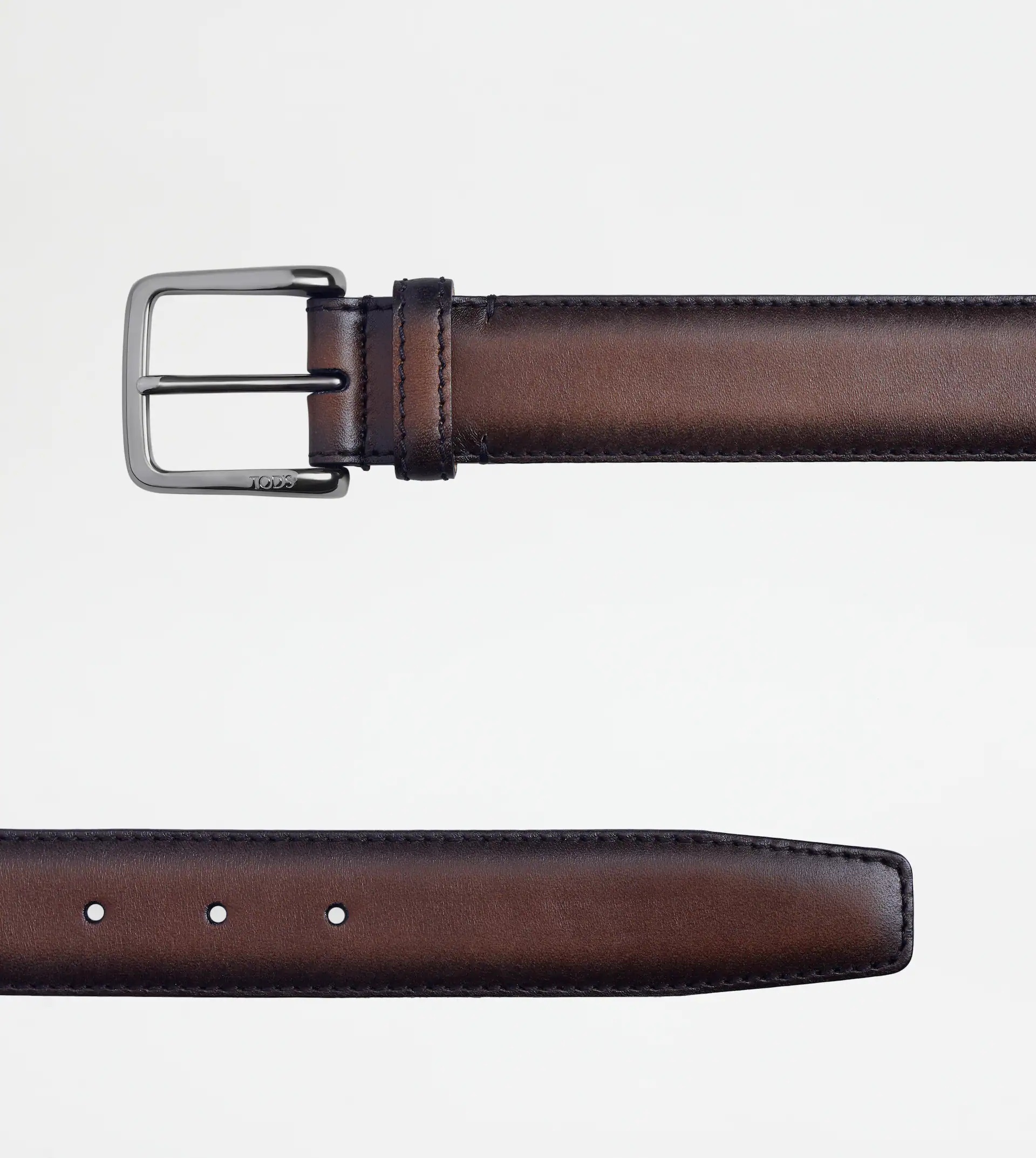 BELT IN LEATHER - BROWN - 2