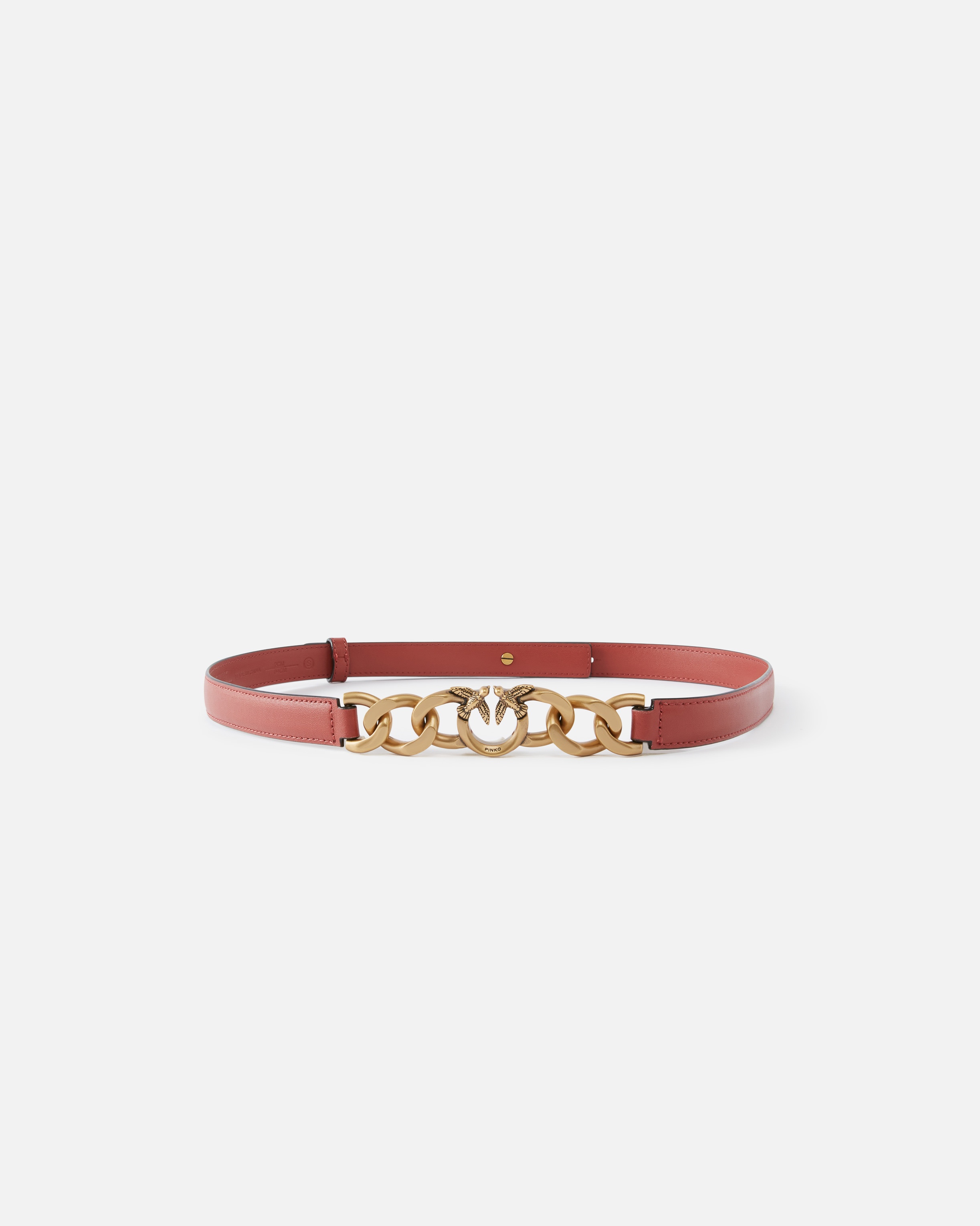 THIN LEATHER 2 CM BELT WITH CHAIN - 1
