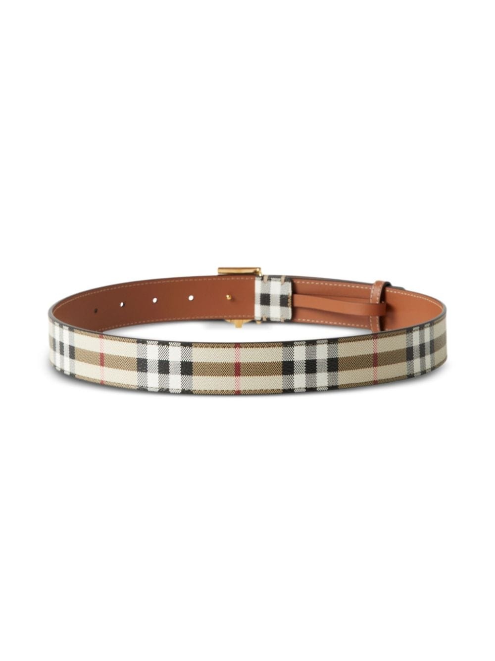 Check and Leather TB Belt - 2