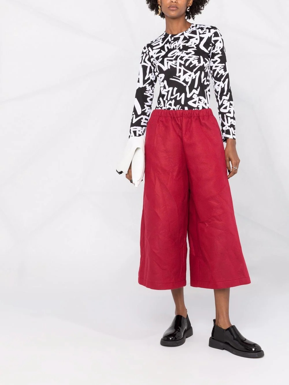 high-waisted cropped trousers - 2