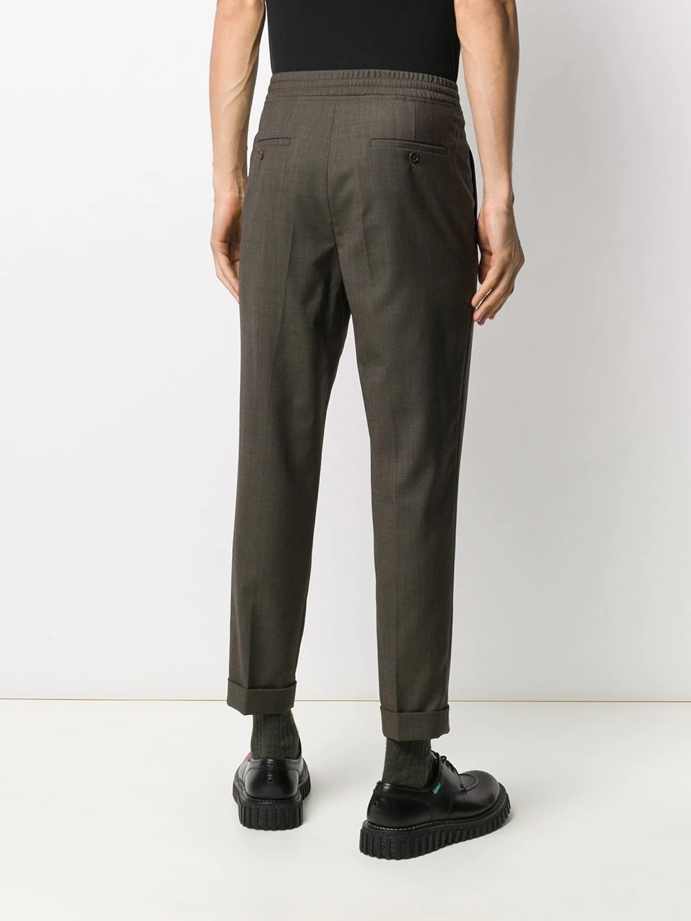 elasticated-waist tailored trousers - 4