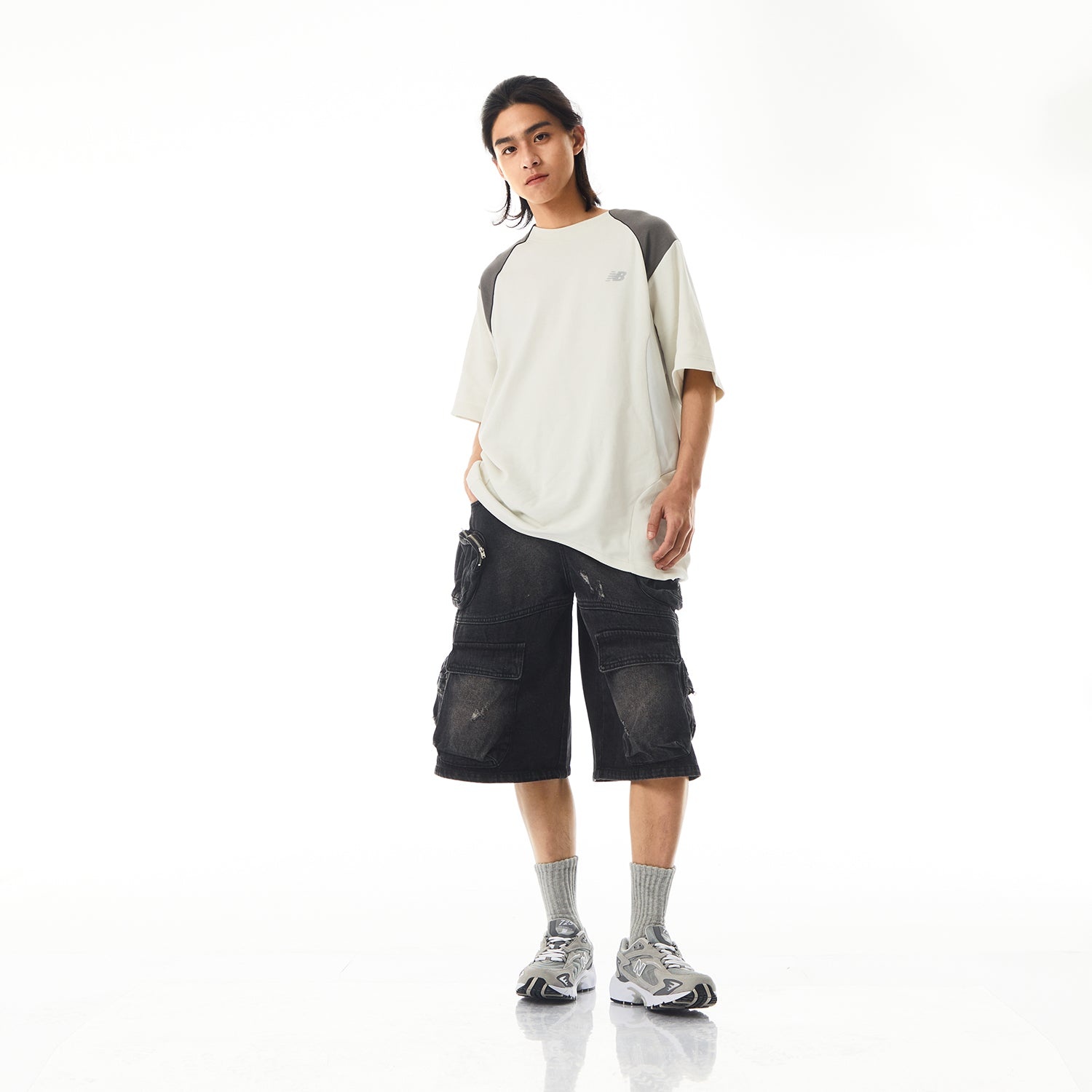New Balance x LiangDong Color Block T-Shirt 'White' NEE17113-WT - 7