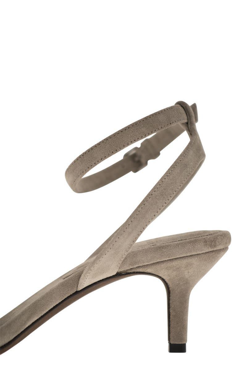 BRUNELLO CUCINELLI SUEDE SANDALS WITH PRECIOUS INSERT - 7