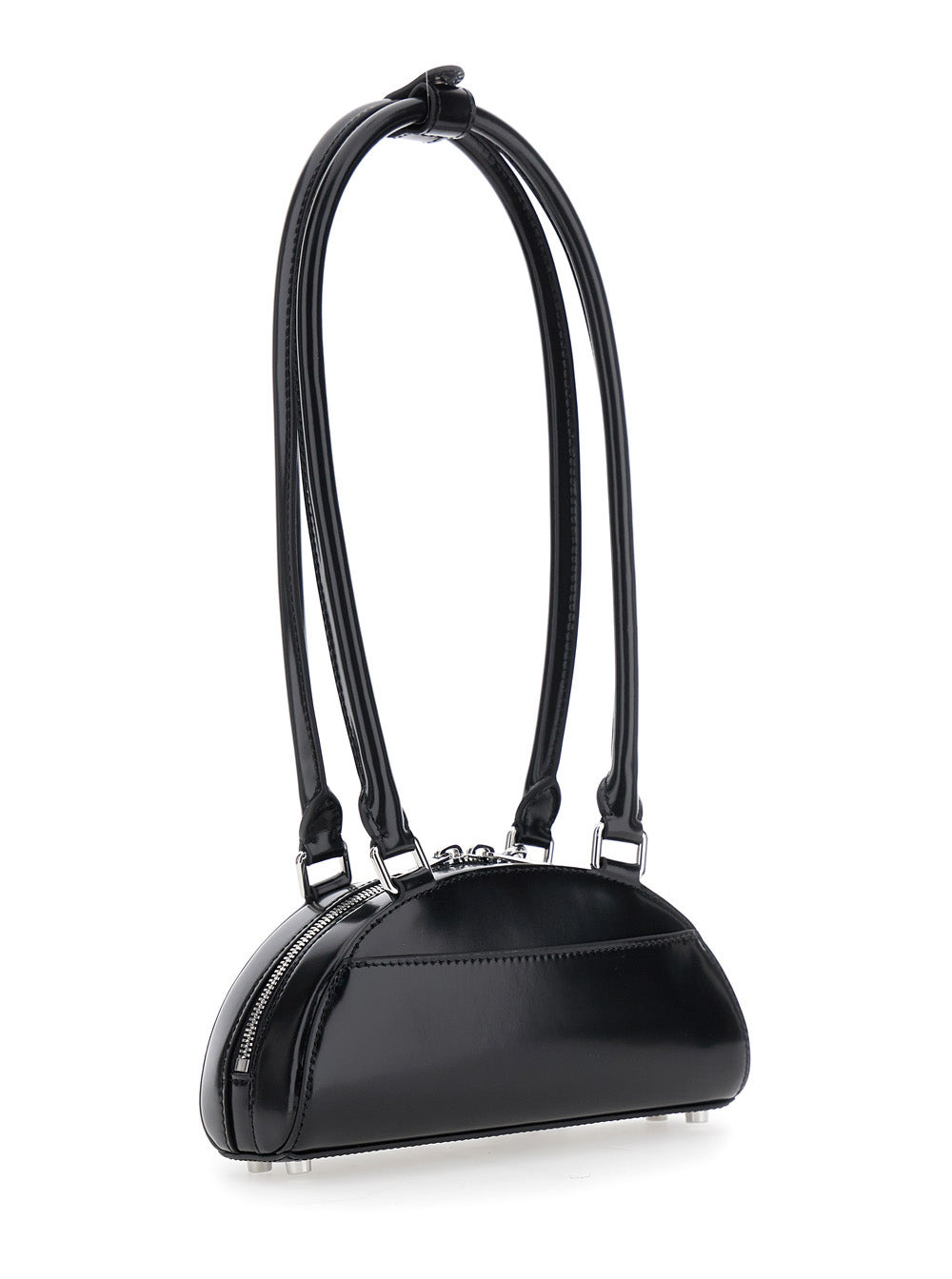 Self-Portrait Women Black Leather Mini Shoulder Bag With Charm - 3