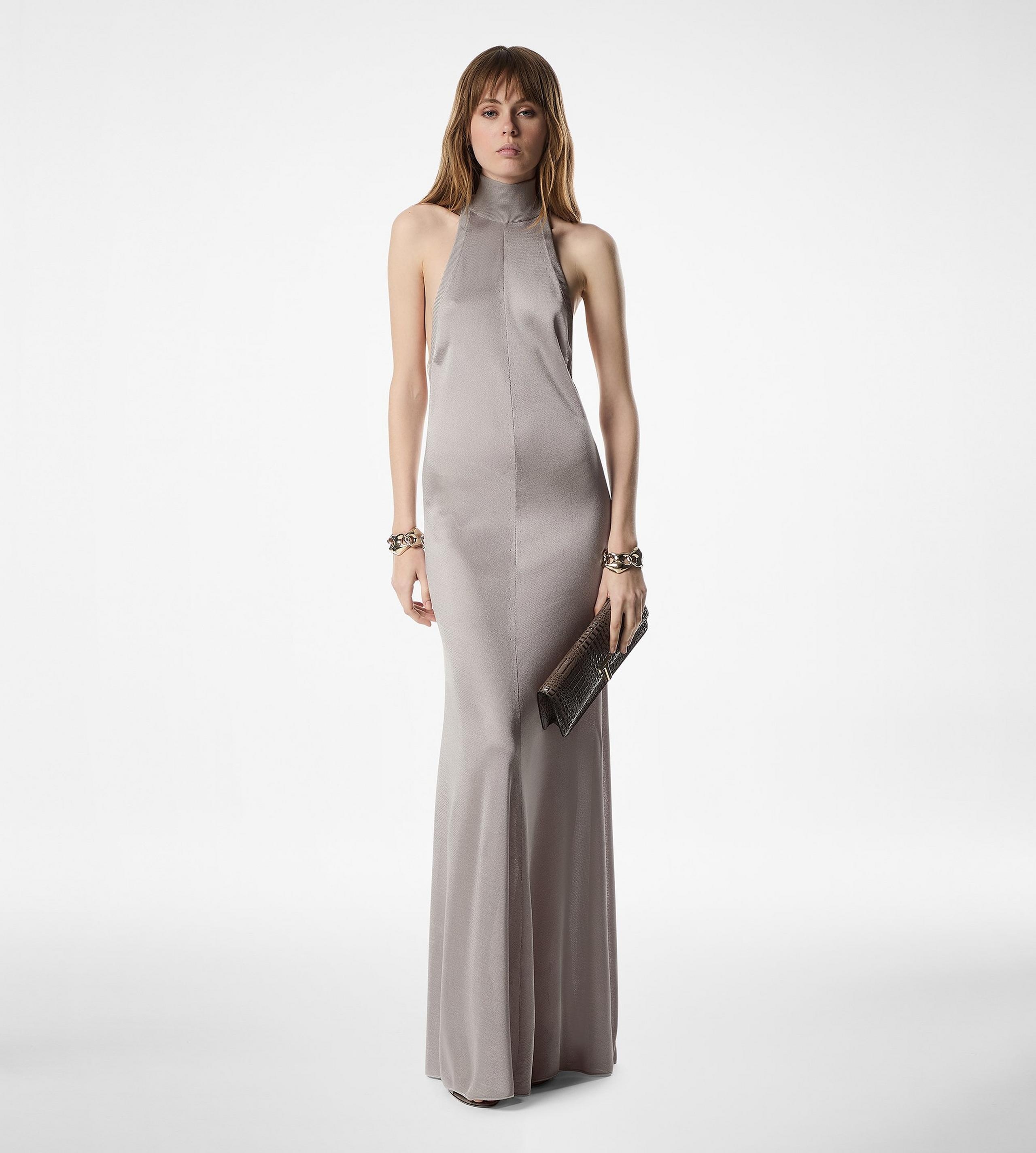 HALTERNECK KNIT EVENING DRESS - 2