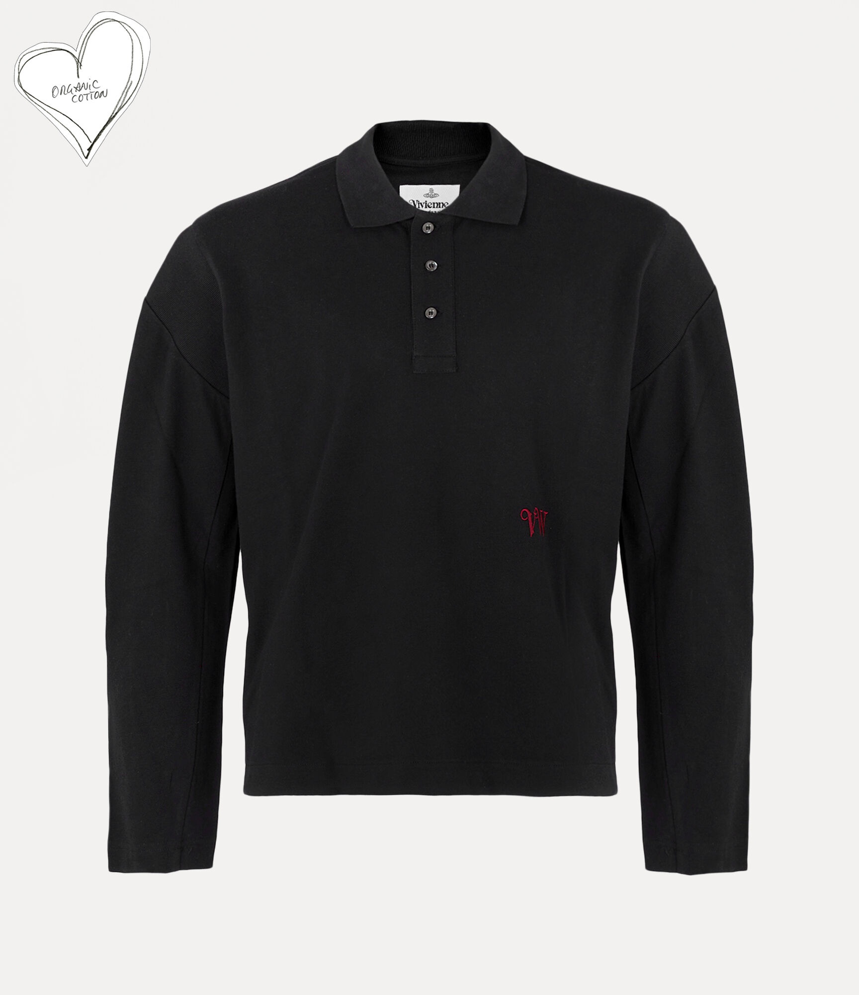 STRIPPED LONG SLEEVE CLASSIC POLO TOP - 1