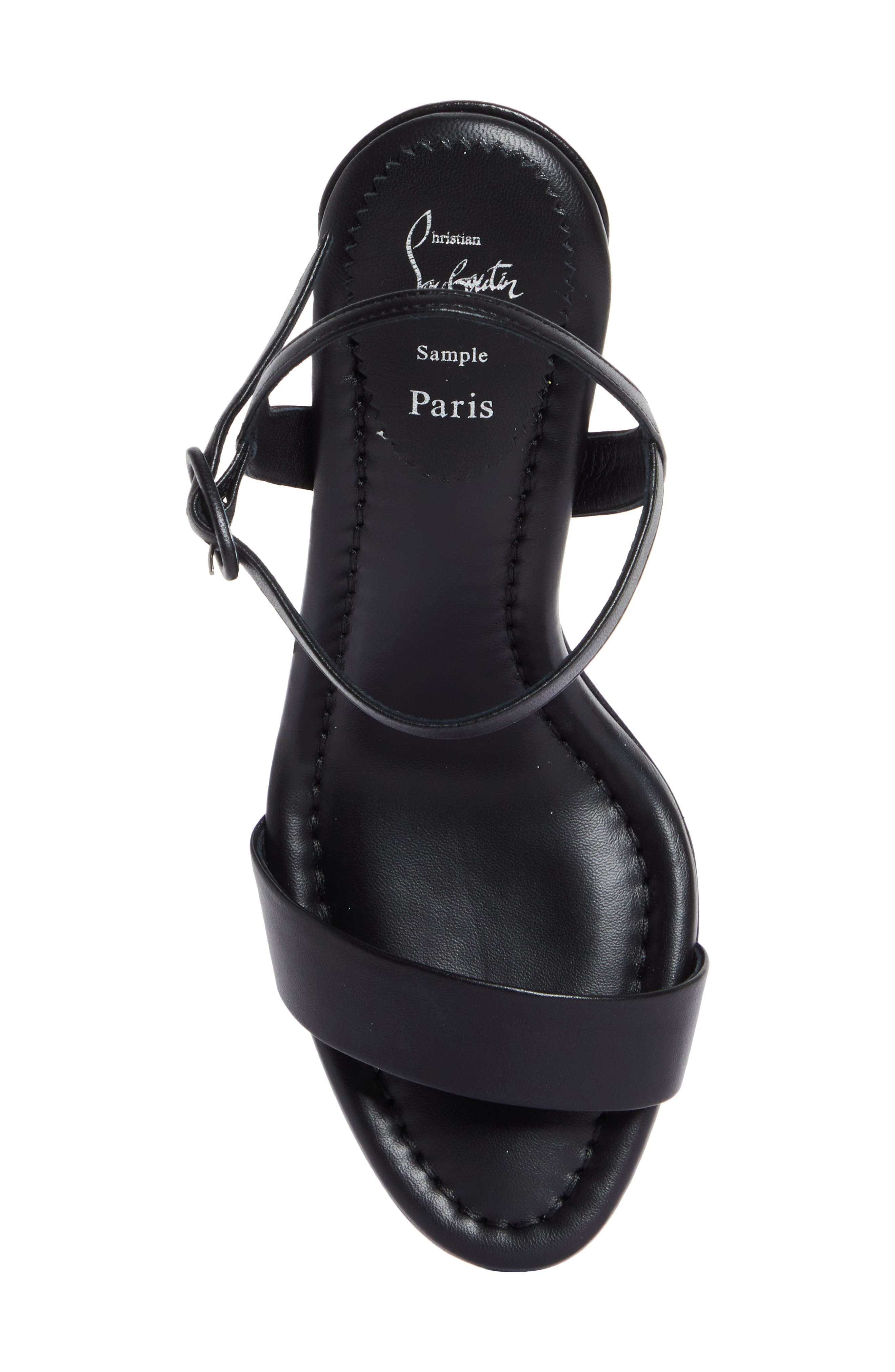 Christian Louboutin Miss Jane Sandal in B439 Black/lin Black at Nordstrom - 5
