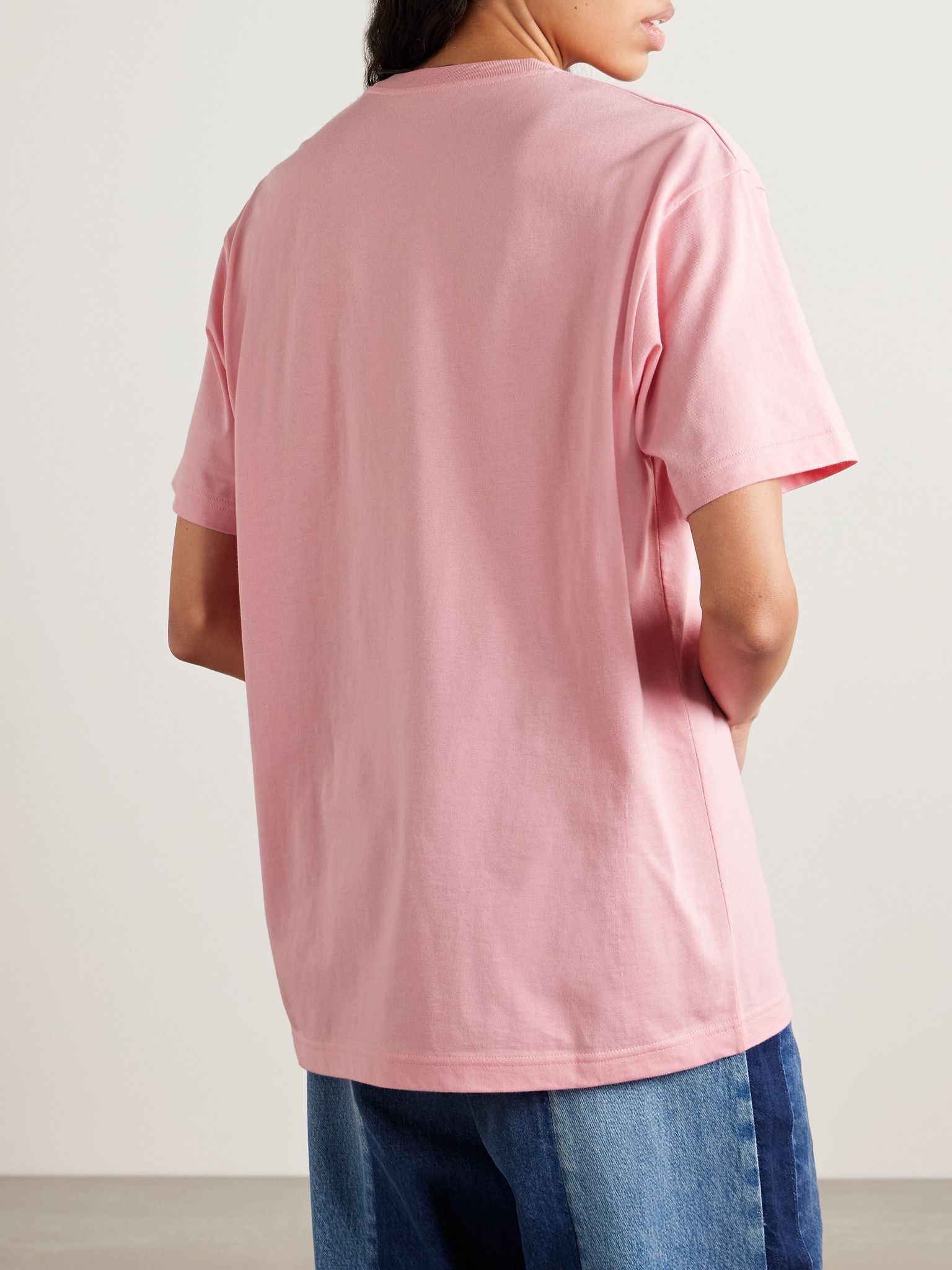 Oversized printed cotton-jersey T-shirt Pink - 4