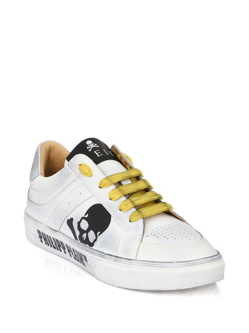 PHILIPP PLEIN skull leather low-top trainers outlook