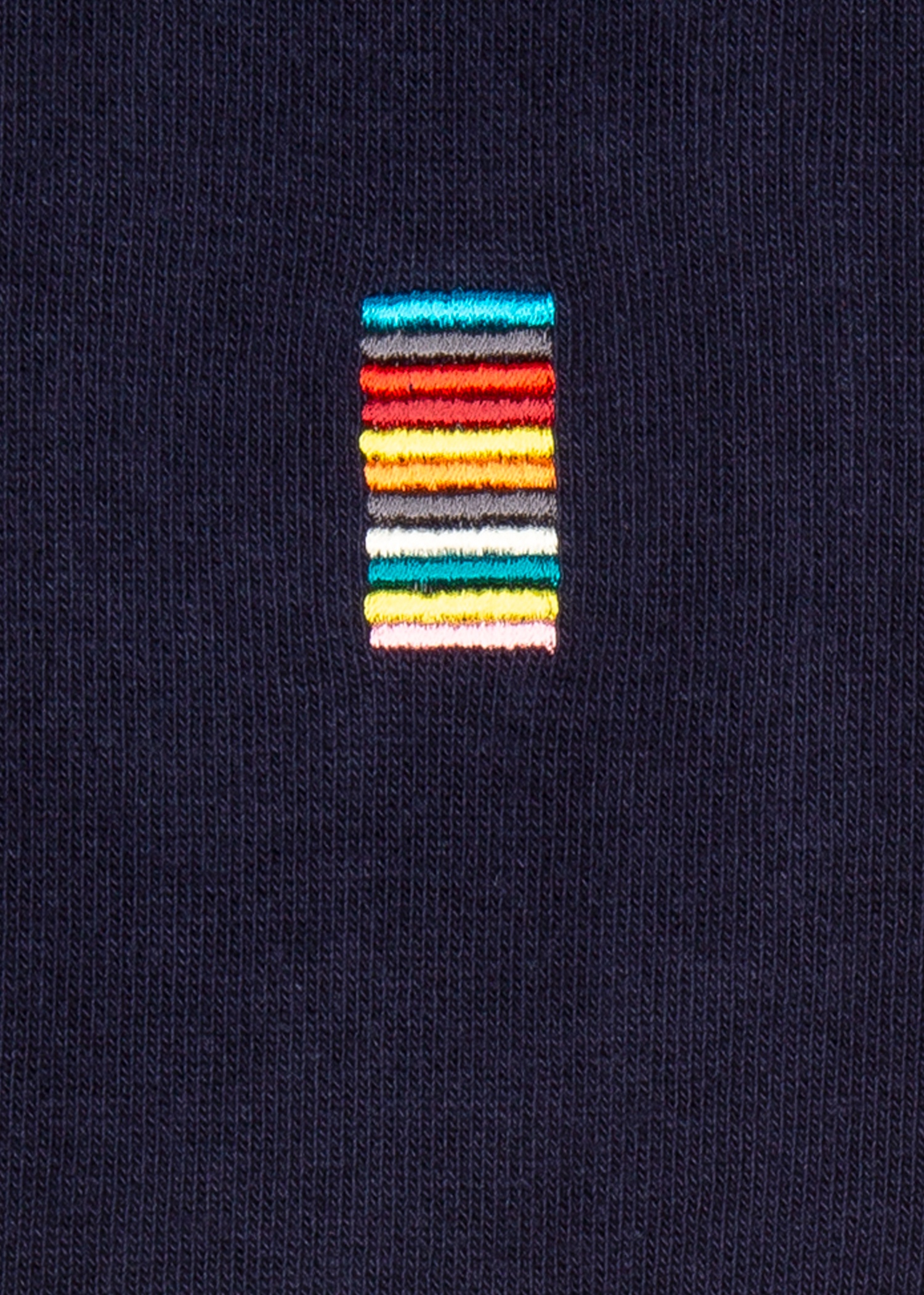 Navy Embroidered 'Signature Stripe' Socks - 3