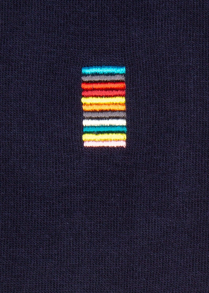 Navy Embroidered 'Signature Stripe' Socks 3
