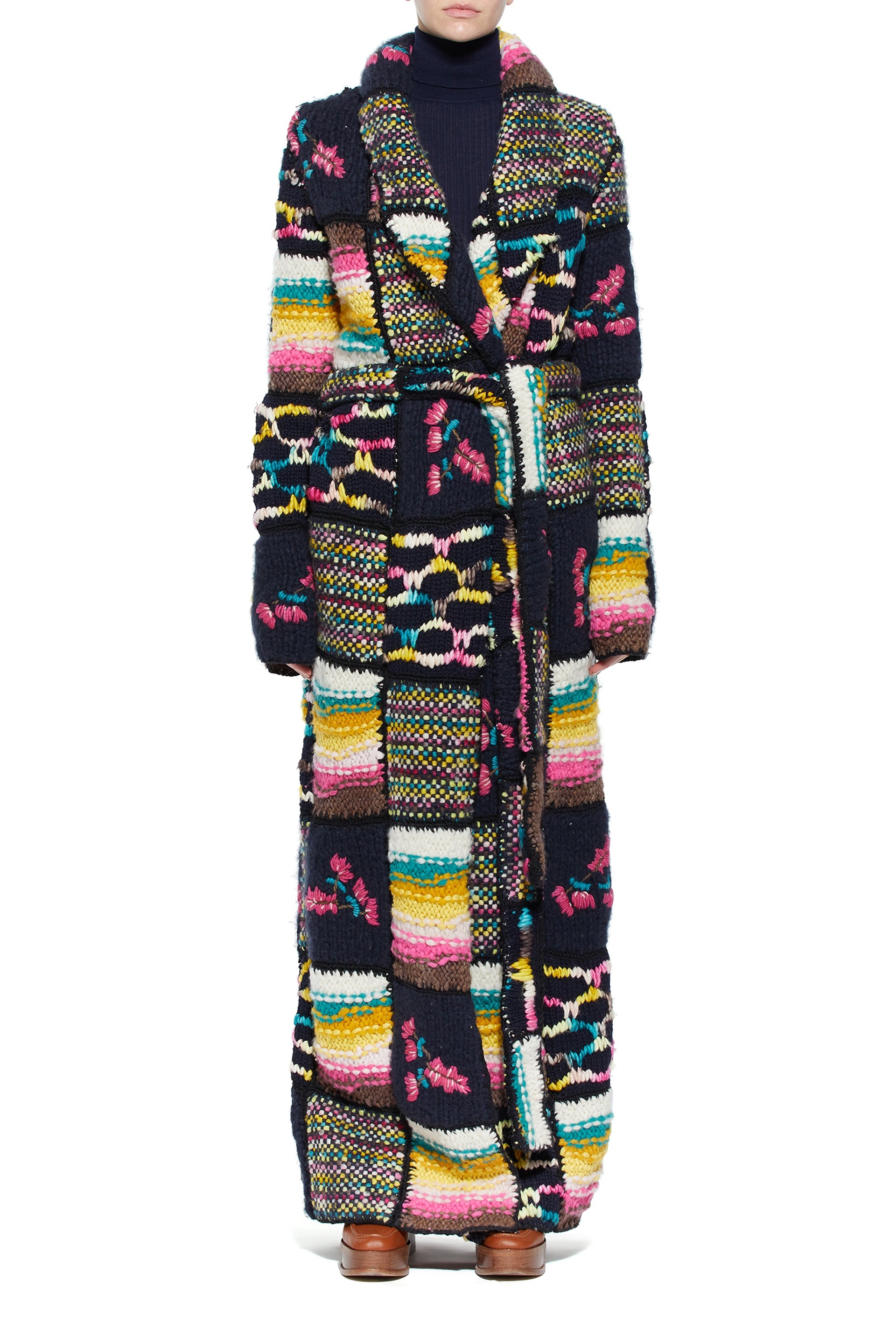 Greta Patchwork Coat in Welfat Cashmere - 2
