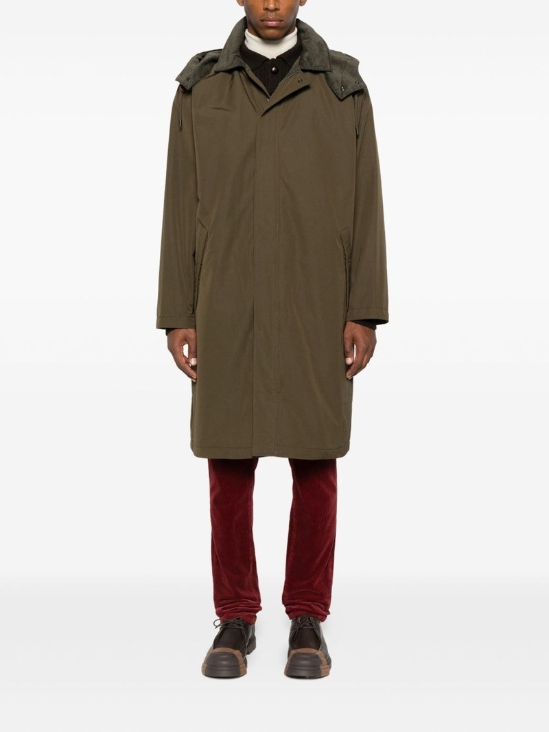 Aspesi corduroy-trim hooded coat outlook