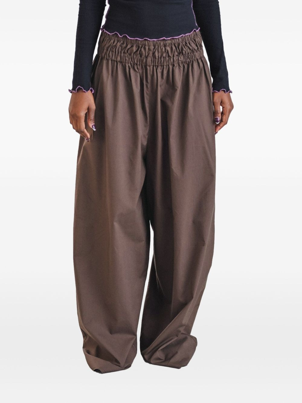 Tin elasticated-waistband trousers - 2