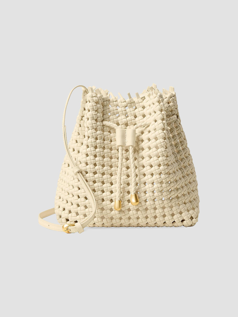 Women's Mallorca Open Weave Bucket Bag - Salt 1