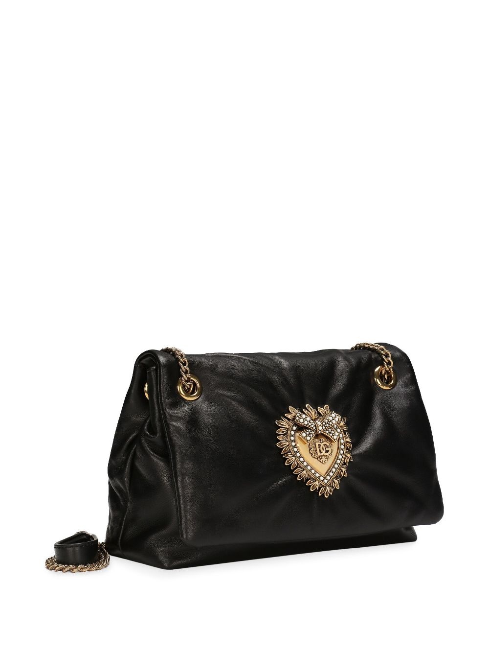 logo-plaque padded leather bag - 3