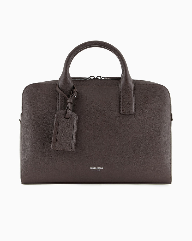 PEBBLED LEATHER BRIEFCASE 1