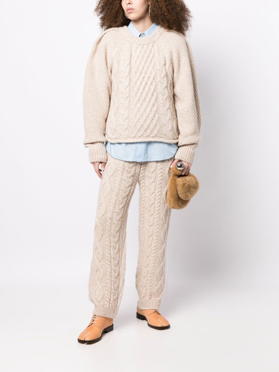 LOW CLASSIC cable-knit straight trousers outlook