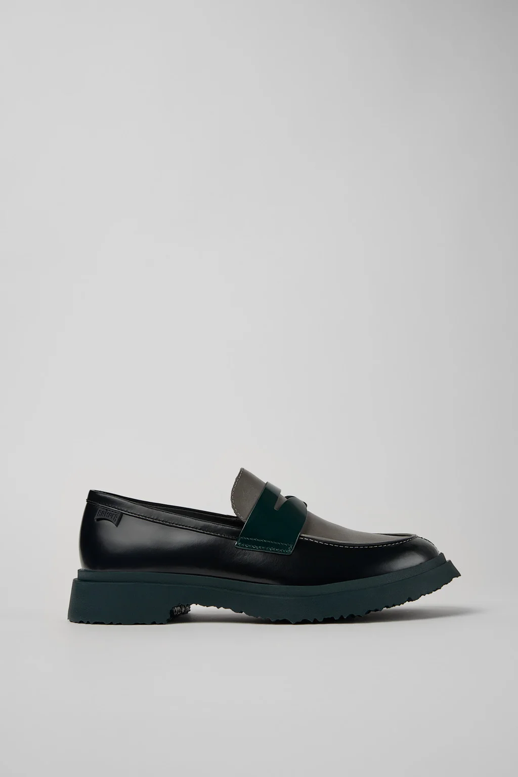 Twins Black and gray leather loafers for men - 1