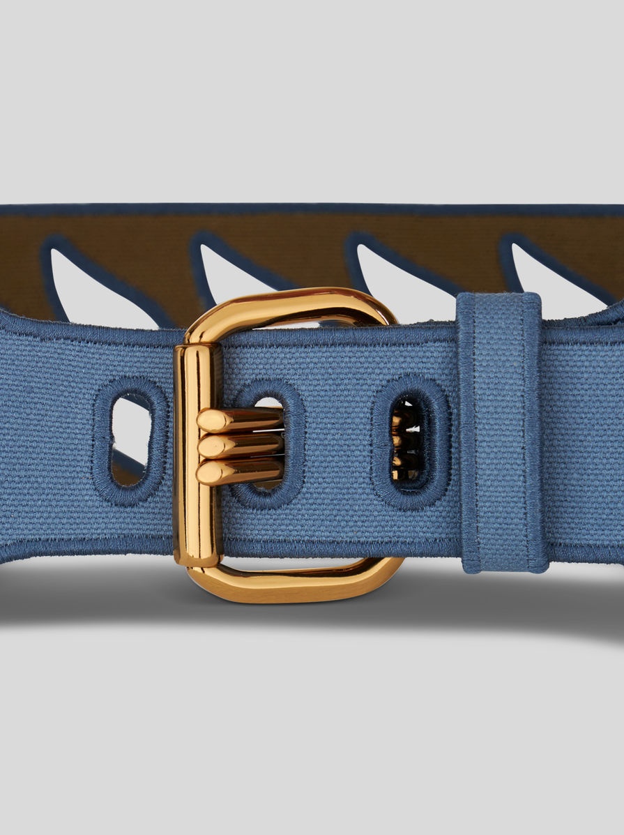 PERFORATED CANVAS BELT WITH THREE PRONGS - 2