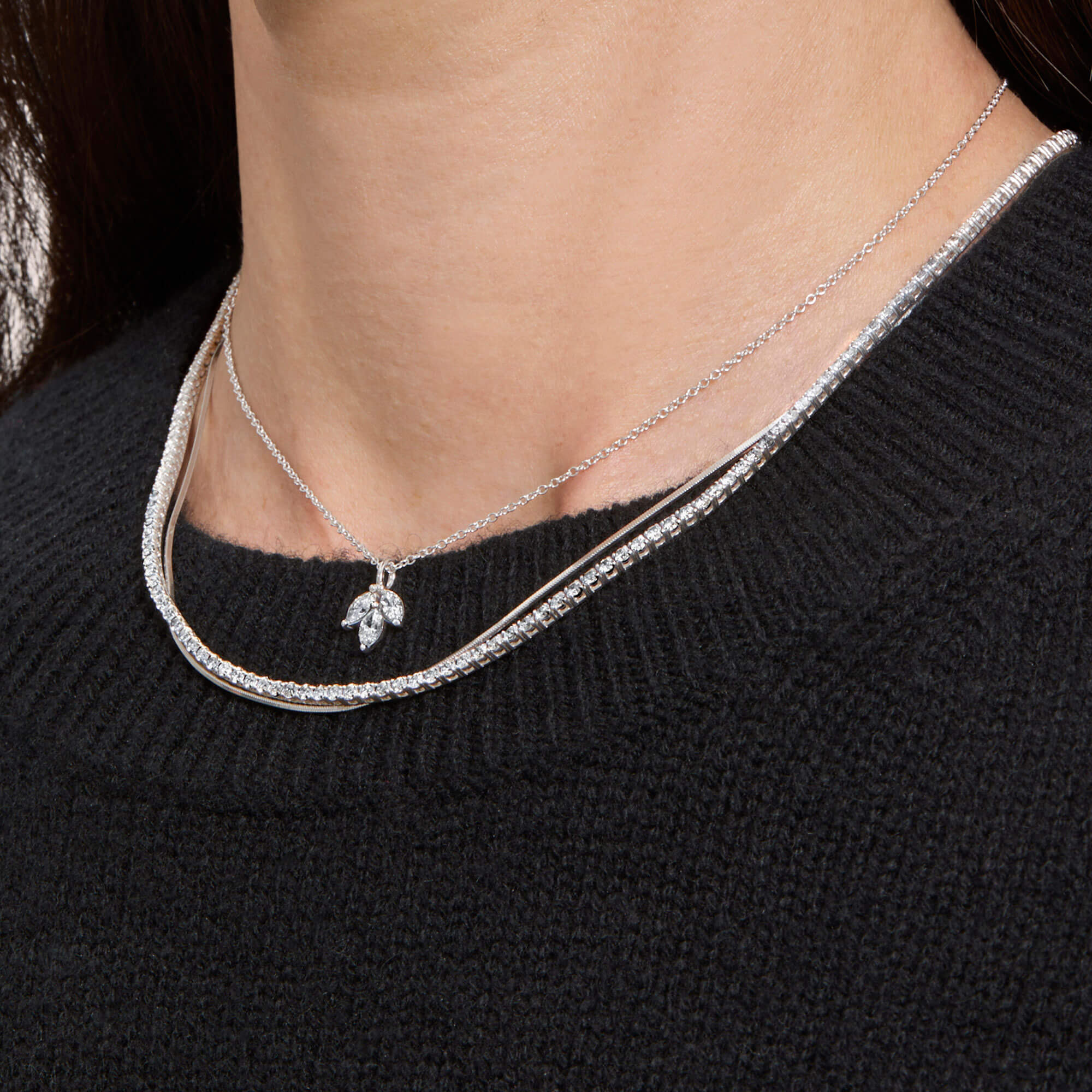 LAB-Created Diamond Fleur Choker - 5