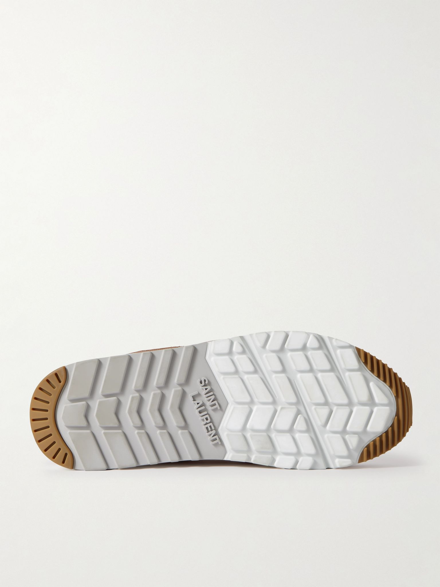 Bump Colour-Block Suede, Shell and Leather Low-Top Sneakers Gray - 3