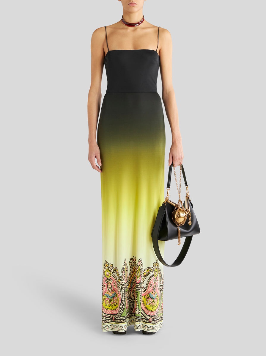 LONG JERSEY DRESS WITH COLOUR SHADING AND PAISLEY PROFILE - 5