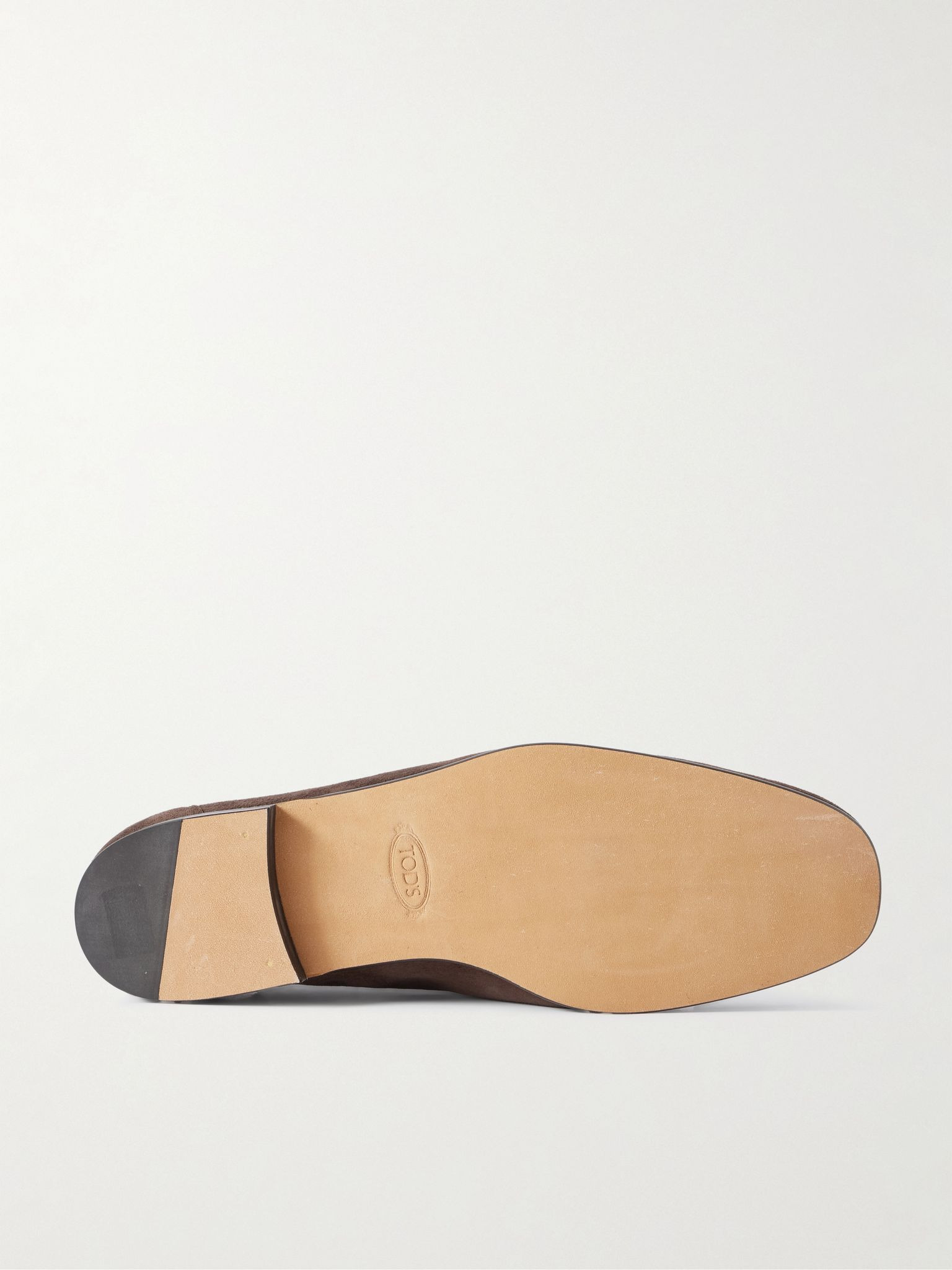 Horsebit-Embellished Suede Loafers Brown - 3