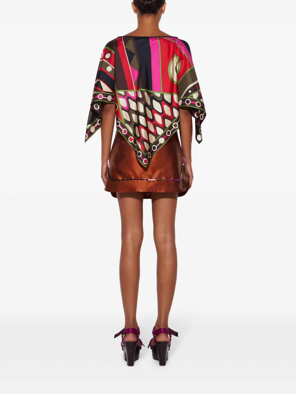 Vivara-print silk top - 4