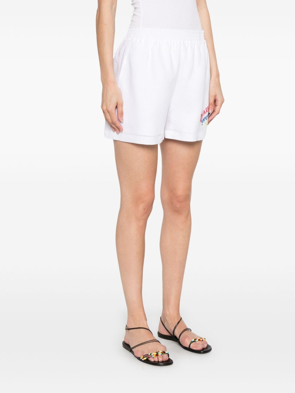 logo-embroidered shorts - 3