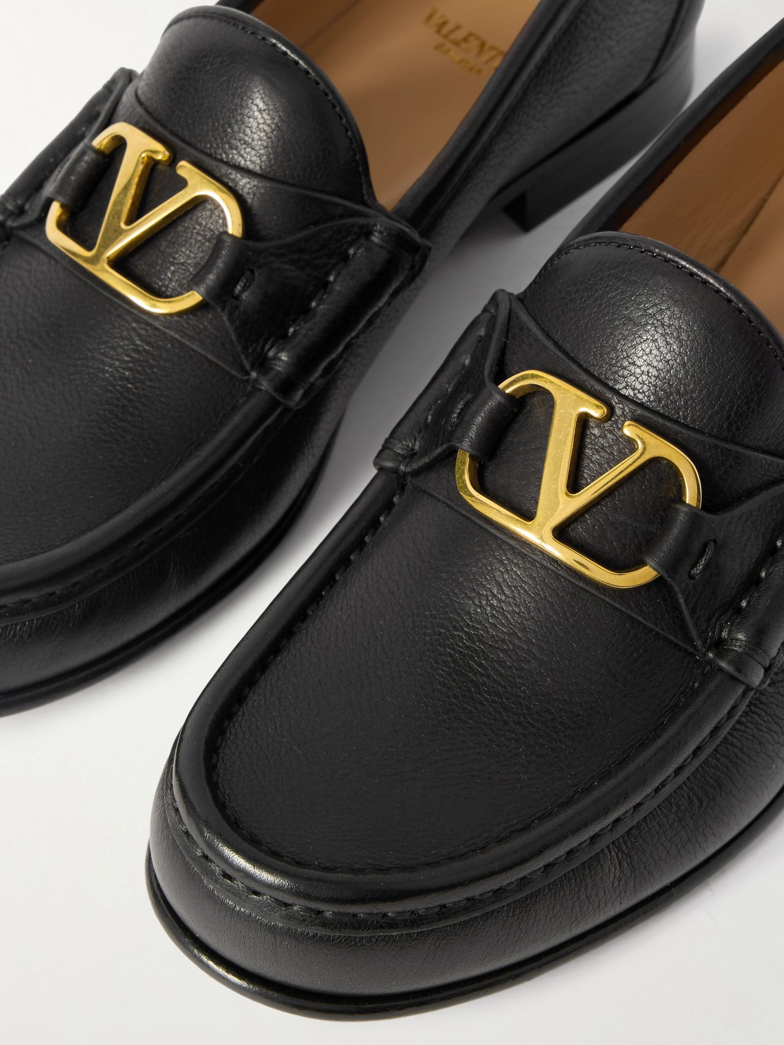 VLogo Signature 20 leather loafers Black - 4