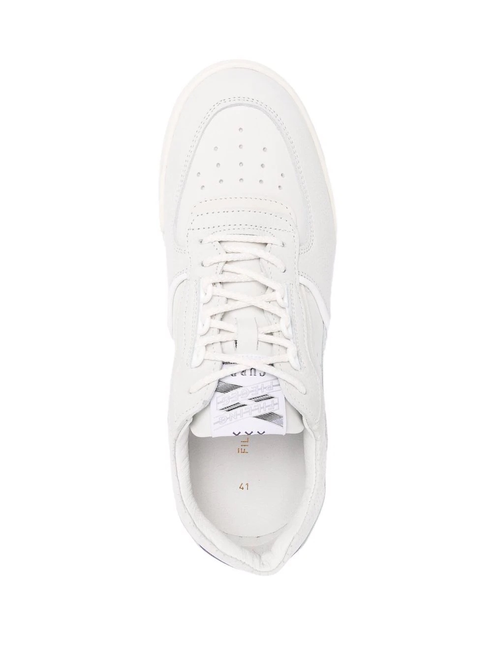 perforated-detail low-top sneakers - 4