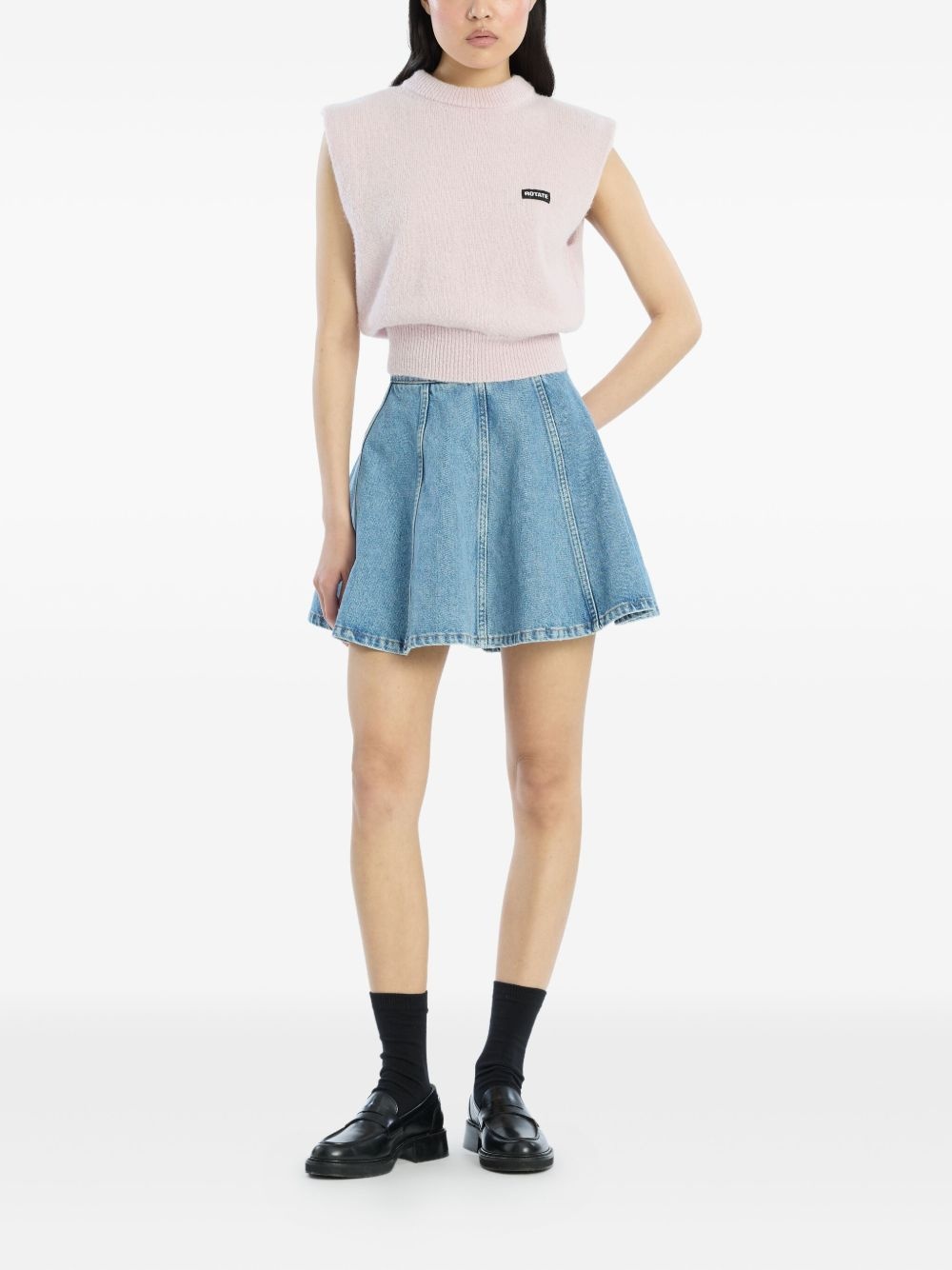 padded-shoulder knit vest - 2