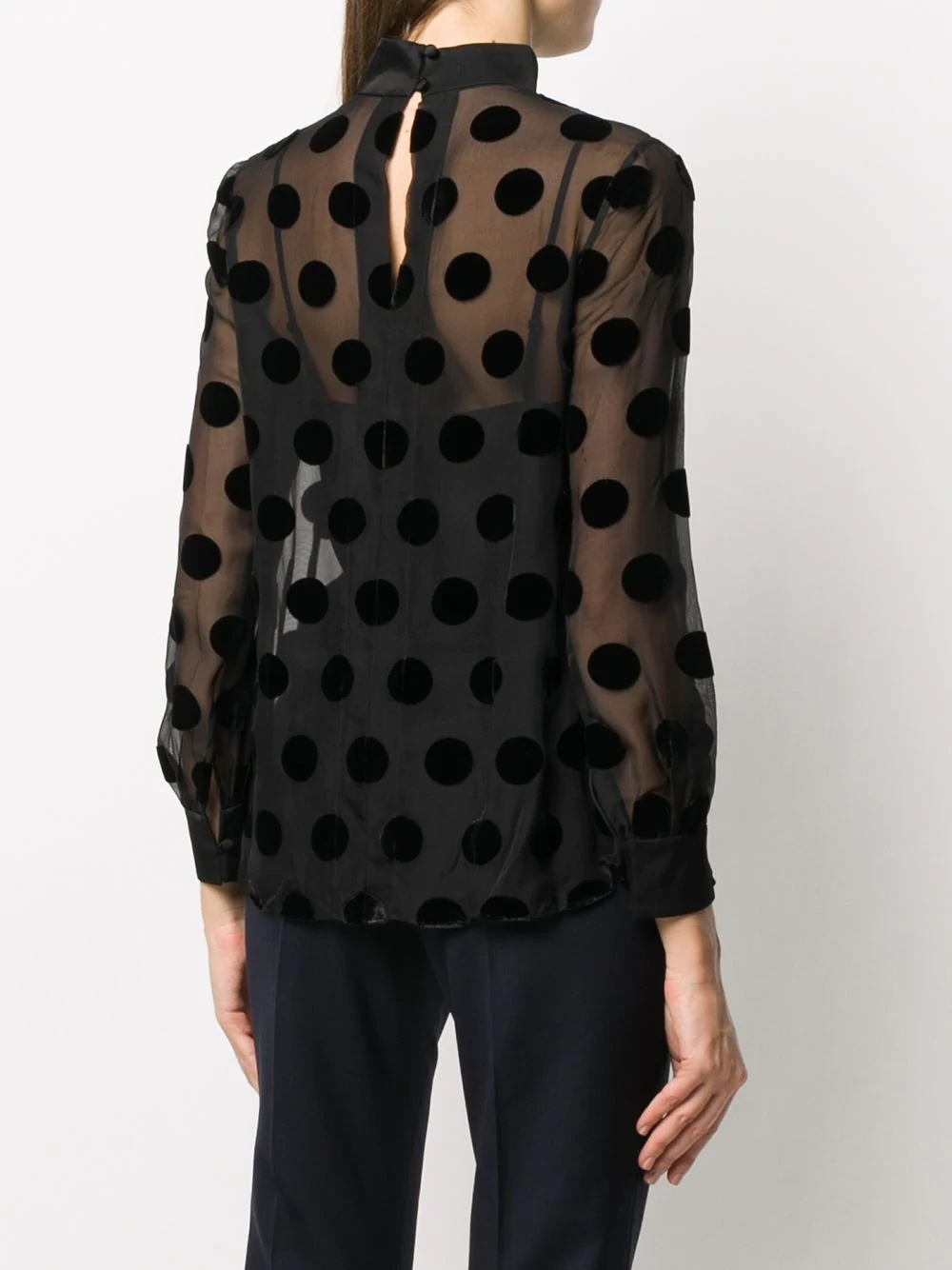 sheer polka-dot blouse - 4