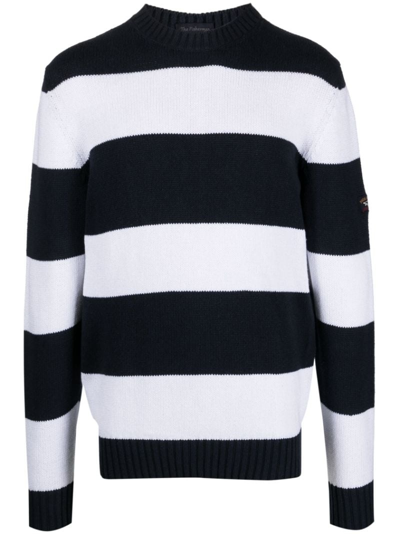 stripe-print cotton jumper - 1