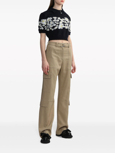 MSGM belted woven cargo trousers outlook