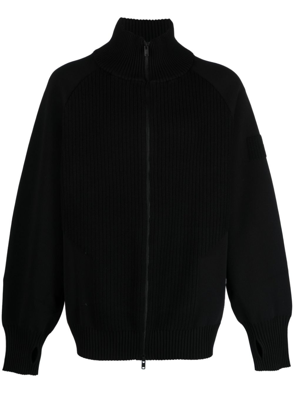 zip-fastening knitted sweatshirt - 1