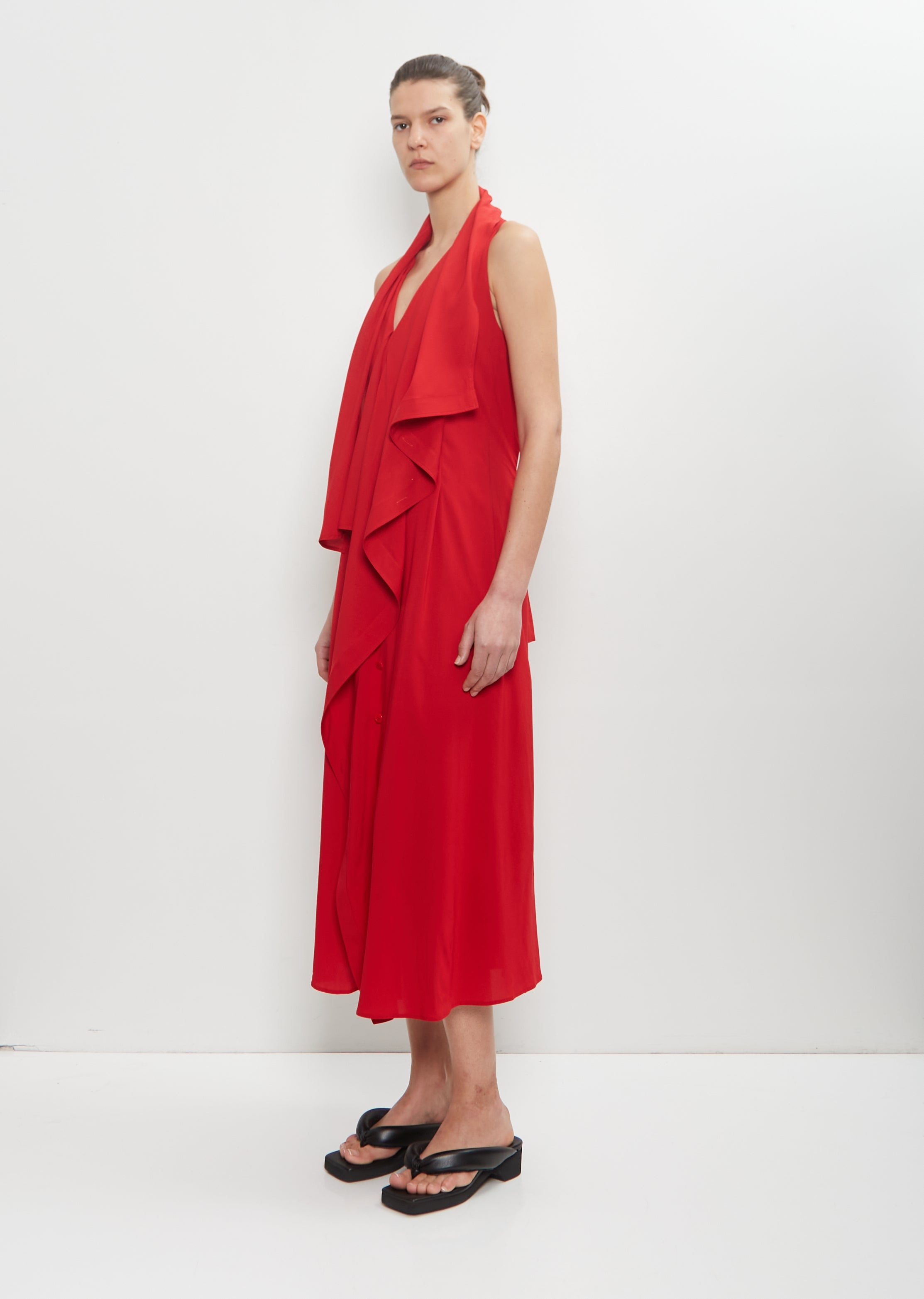 Draped Sleeveless Dress - 4