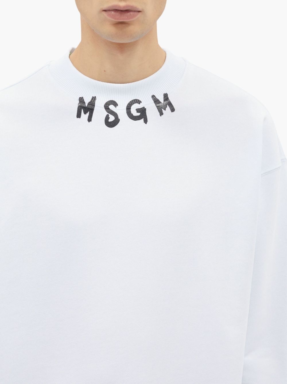 logo-print cotton sweatshirt - 5