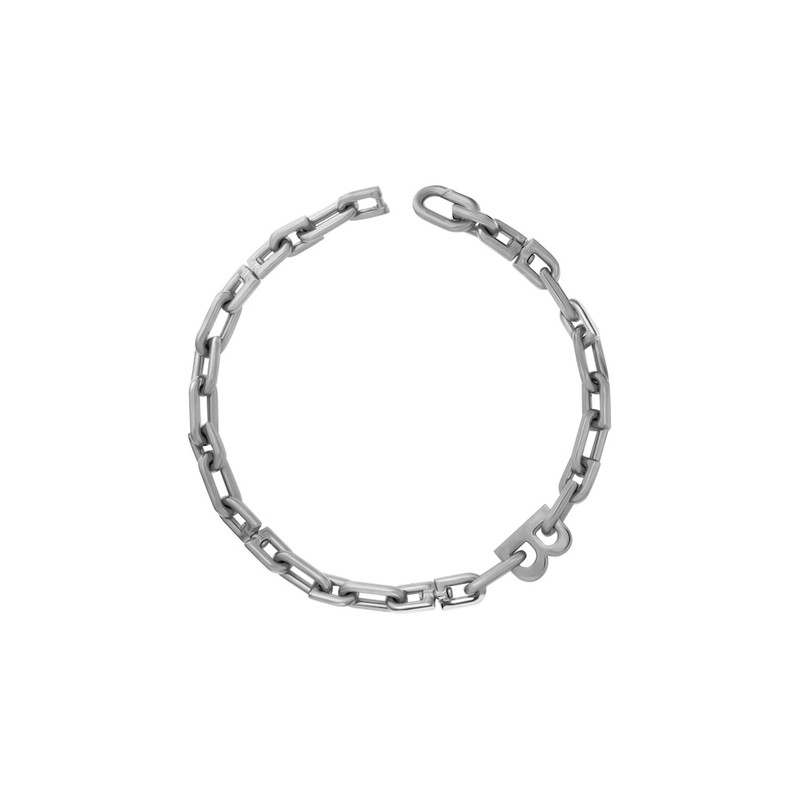 BALENCIAGA B Chain Thin Necklace in Silver outlook
