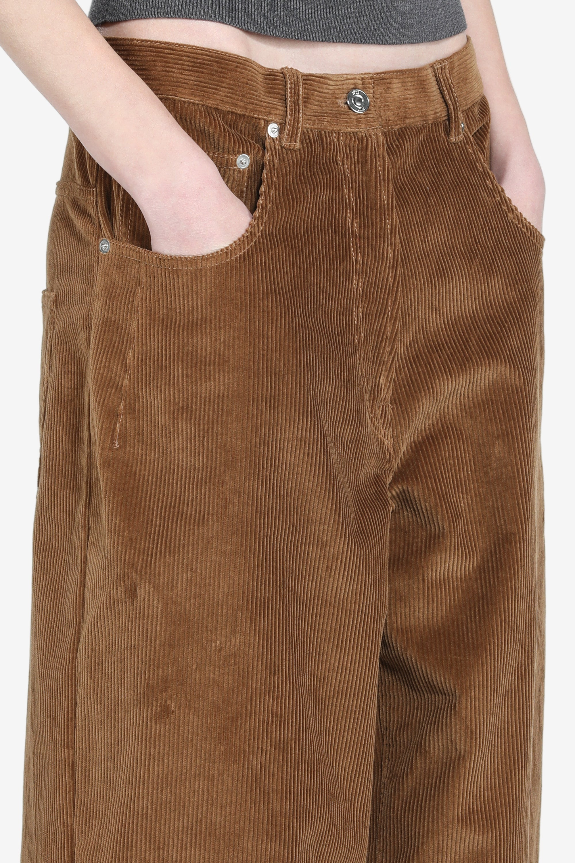 WIDE-LEG VELVET TROUSERS - 5